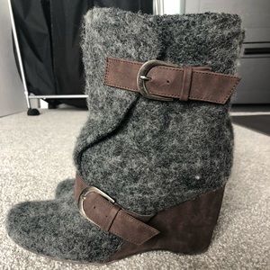 Muk Luks Dark Gray Wedge Boot